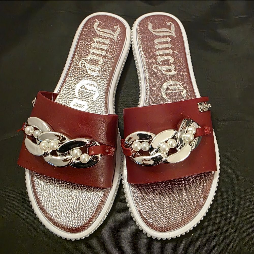 BRAND NEW JUICY COUTURE YENNIFER-2 CHAIN LINKING PEARL  SLIDER R3 - Picture 12 of 13